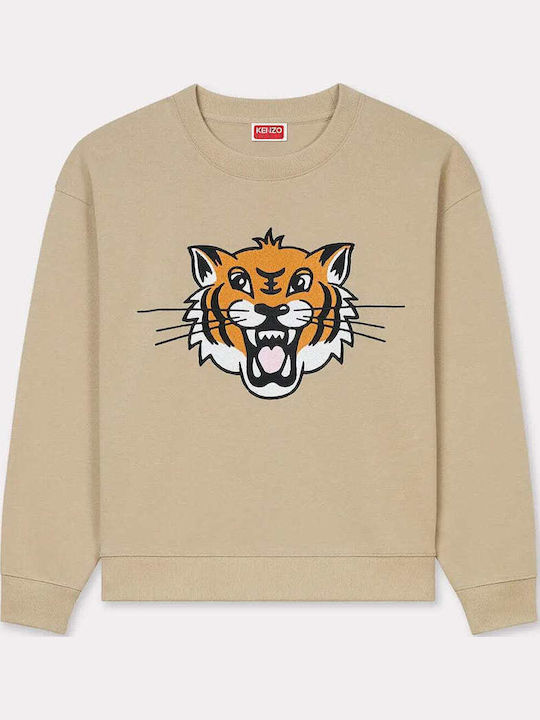 Happy Tiger Lang Damen Sweatshirt Beige