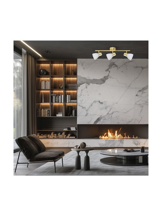 Eko Light Dreifach Spot mit Fassung E14 in Gold Farbe