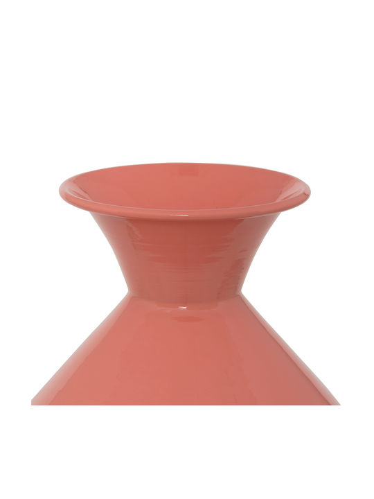 Διακοσμητικό Βάζο Μεταλλικό Kian Ροζ Φ25xΥ37cm