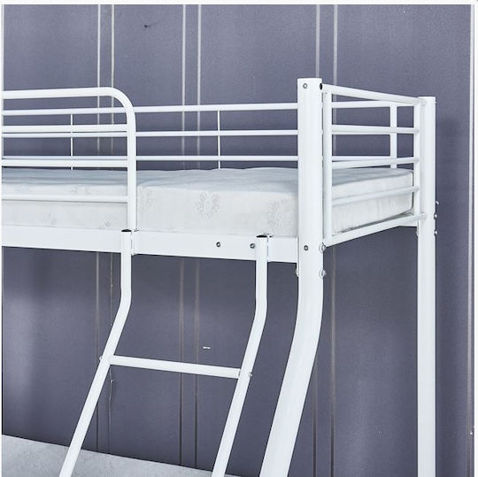 Pat pentru Copii Cușeta Semi Dublu Alb pentru Saltea 140x190cm