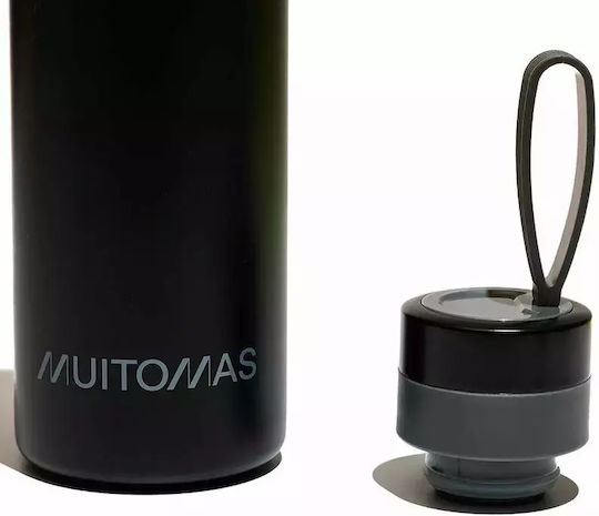 Muitomas Flasche Thermosflasche Rostfreier Stahl 500ml Black