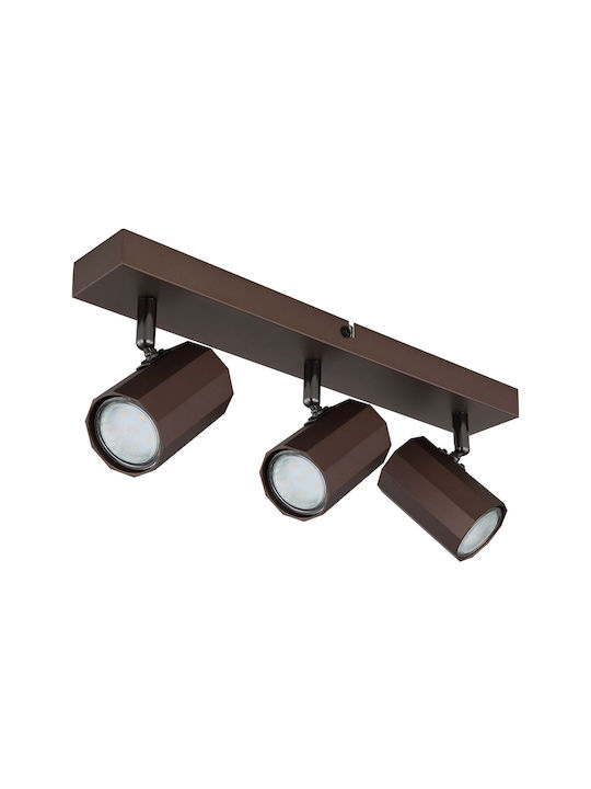 Globo Lighting Triple Spot in Brown Color