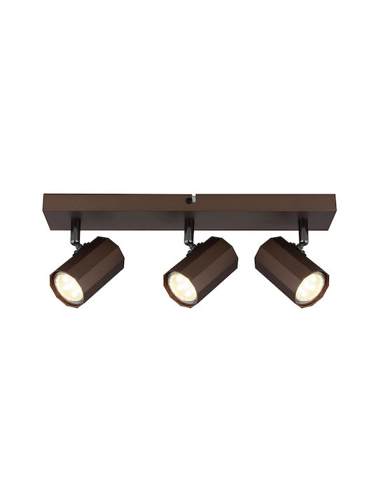 Globo Lighting Triple Spot in Brown Color
