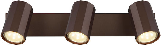 Globo Lighting Τριπλό Σποτ με Ντουί GU10 σε Καφέ Χρώμα