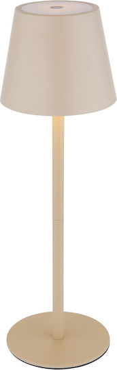 Globo Lighting Metal Table Lamp with Beige Shade and Base