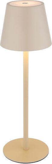 Globo Lighting Metal Table Lamp with Beige Shade and Base