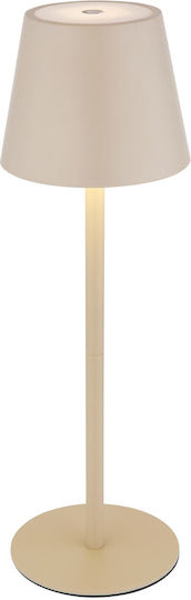Globo Lighting Metal Table Lamp with Beige Shade and Base