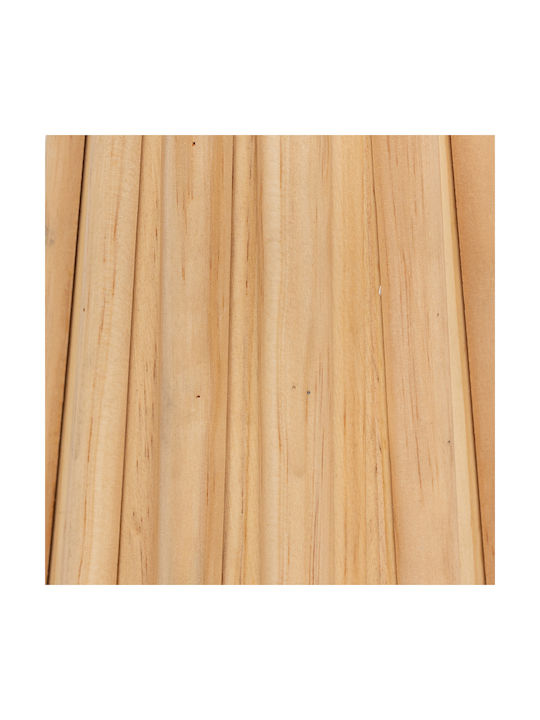 Wood Table Lamp with Beige Shade and Base