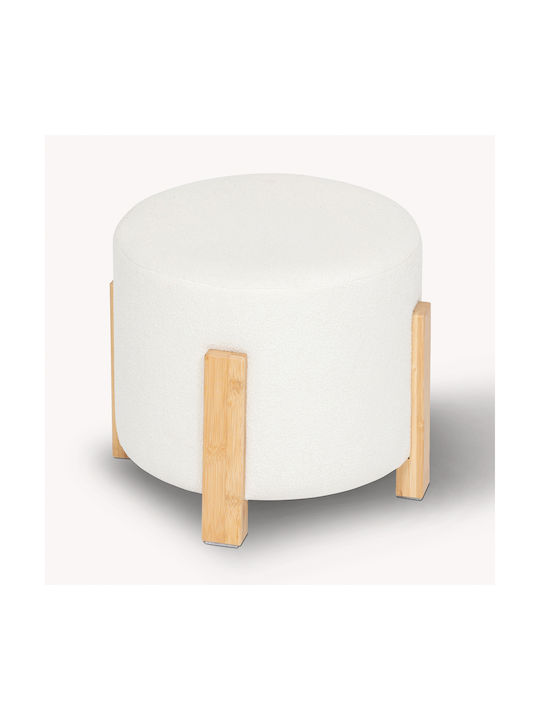 Stool For Living Room Wooden A-s Bansa White 37.5x37.5x32cm