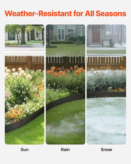 Vevor Metallic Garden Hedge in Gray Colour 15.6x99cm 5 Pieces