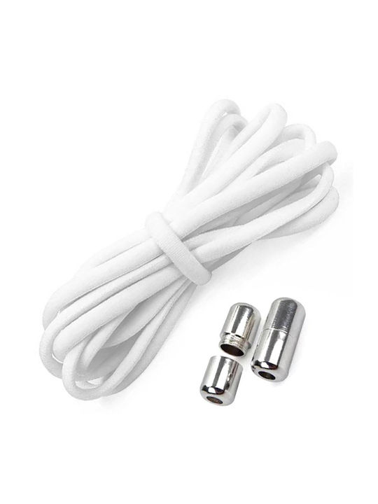 Smart Elastic Shoelaces Metal Clip White Color