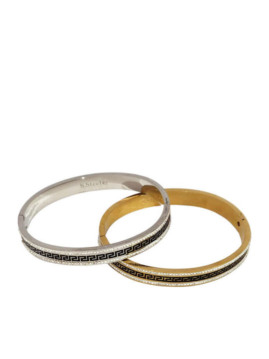 Women's Bracelet Handcuffs from Stainless Steel with Zircon 6.1cm