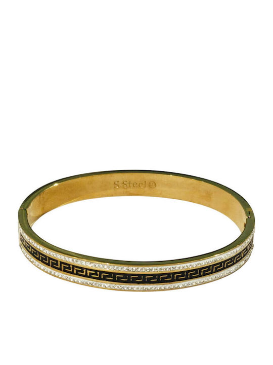 Women's Bracelet Handcuffs from Stainless Steel with Zircon 6.1cm