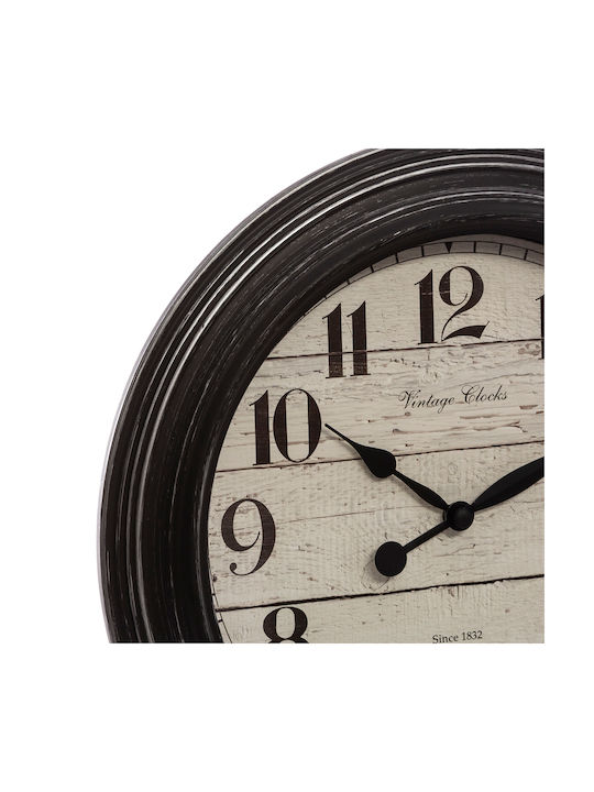 A-s Elyssa Тих режим Античен стенен часовник Пластмаса Черен Ø29см
