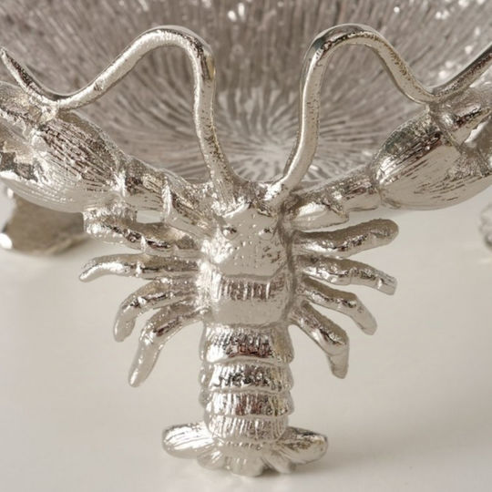 Boltze Dekorative Schüssel Metall Silber 19.5x19.5cm 1Stück