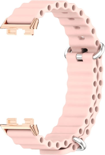Huawei Band 8 9 Mijobs Marine Silicone Breathable Watch Band Ροζ+ροζ Χρυσό