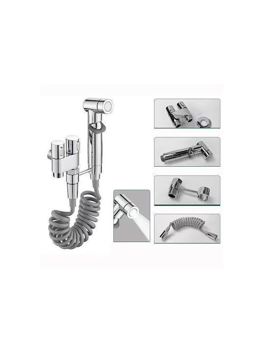 ACP Wall Mounted Retro Bidet Set Silver