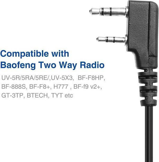 Baofeng Microfon de mână Radio Portabil UHF/VHF Compatibil cu BF-888S, UV-5R Plus, GT-3, UV-82L