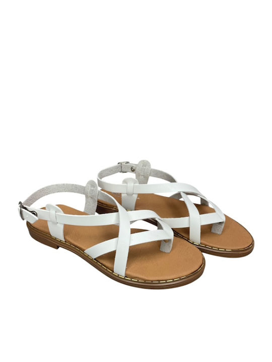 Flache Sandalen für Damen in Weiß Farbe