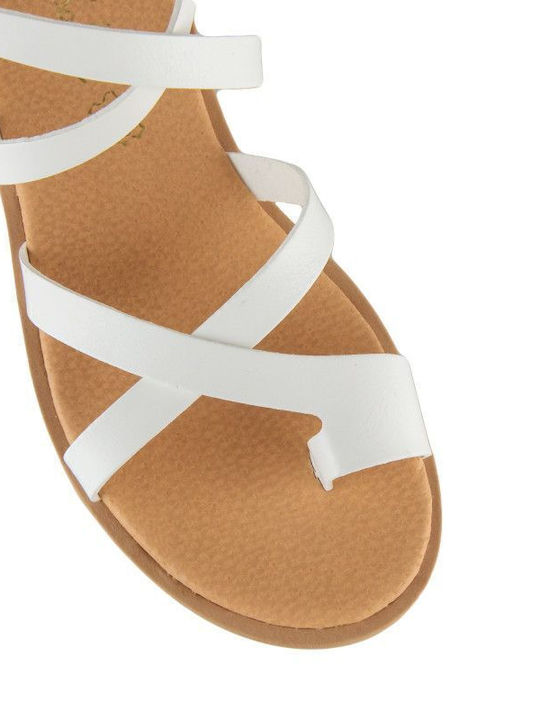 Sandale Casual Damă Din Piele Albe Sib-1099-(wht)