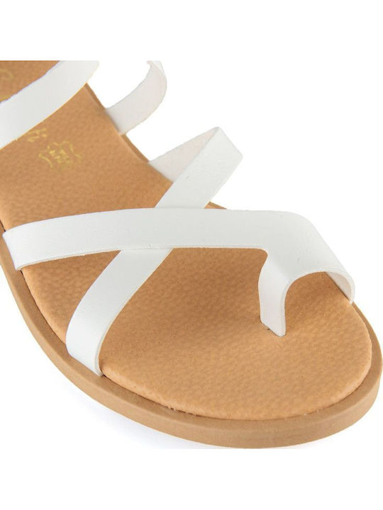 Sandale Casual Damă Din Piele Albe Sib-1099-(wht)