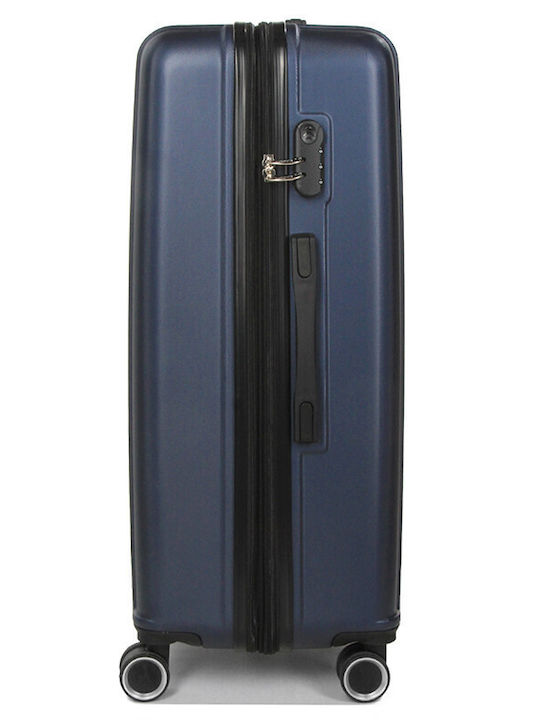 WORLDLINE Mittlerer Reisekoffer Hartschalen Blue mit 4 Räder Höhe 65cm