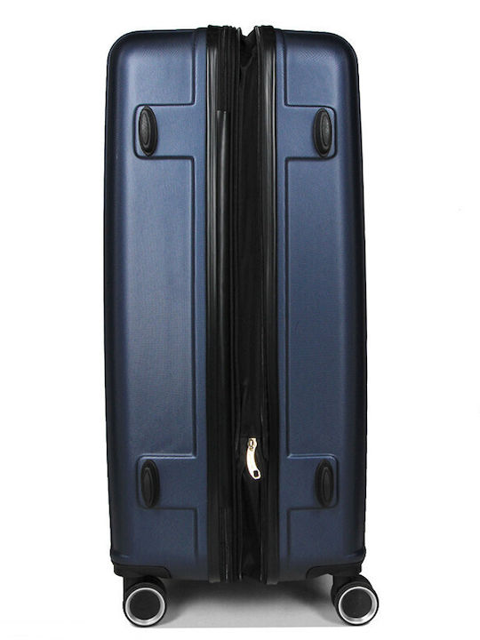WORLDLINE Mittlerer Reisekoffer Hartschalen Blue mit 4 Räder Höhe 65cm