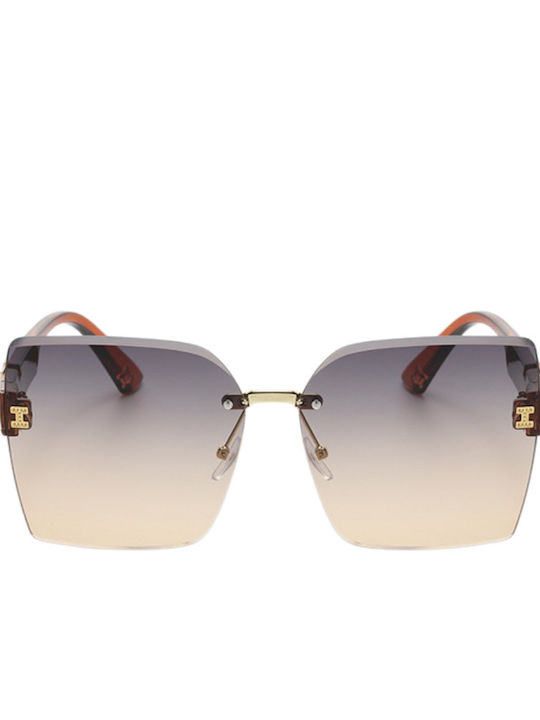 SeeVision Women's Sunglasses with Brown Tartaruga Plastic Frame and Brown Gradient Lens 50165-ORANGE