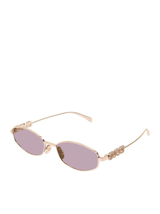 Gucci Γυναικεία Γυαλιά Ηλίου με Ροζ Χρυσό Μεταλλικό Σκελετό και Ροζ Φακό GG1802S 003