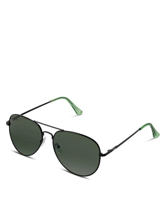 Twig Pennac Unisex Sunglasses with Green Metallic Frame and Green Lens PEN08