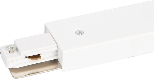 White Straight Connector Track Single-circuit + Central Power Supply