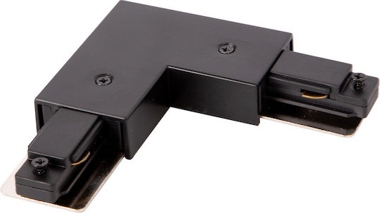 Black L Track Connector 1-circuit + Central Power Supply