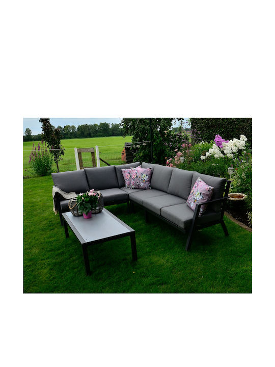 Garten- und Outdoor-Möbelsets Marah 2 Stück Grau mit Kissen