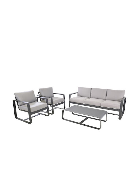 Garten- und Outdoor-Möbelsets Amalf 4 Stück Aluminium mit Kissen
