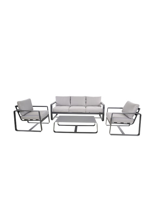Garten- und Outdoor-Möbelsets Amalf 4 Stück Aluminium mit Kissen