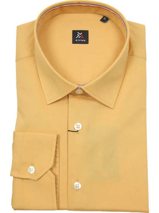 Long-sleeved Cotton Shirt Yellow