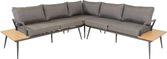 Arezzo 3-Piece Outdoor Living Room Set Gray with Pillows