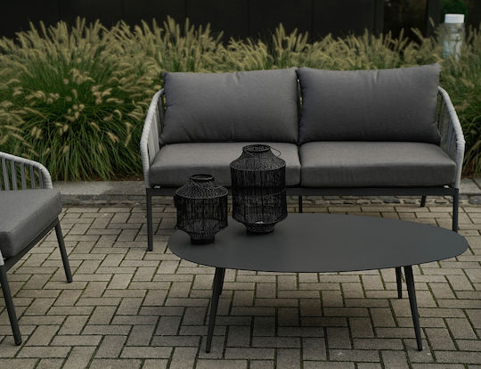 Set Camera De Zi Pentru Exterior Amalf 4 Piese Gri Cu Perne