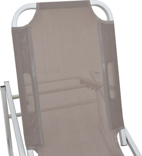 Pakketo Dessie Beach Sunbed Brown Foldable Aluminum 56x188x30cm