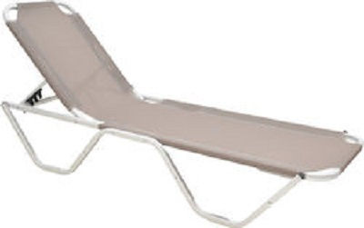 TnS Foldable Aluminum Beach Sunbed Ecru 187x58x24cm