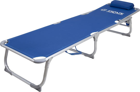 Escape Foldable Aluminum Beach Sunbed Blue with Pillow 188x59.6x30cm