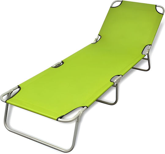 Unigreen Polycanvas Ξαπλώστρα Παραλίας Μπλε Πτυσσόμενη Μεταλλική 190x60x35εκ.