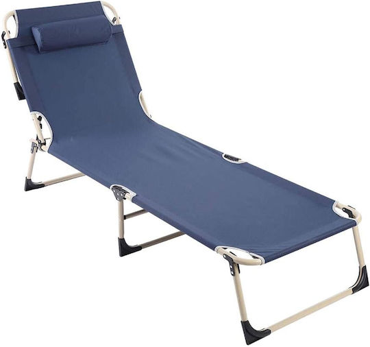 Sidirela Strandliegen Blau Faltbar mit Kissen 190x65cm. 1Stück