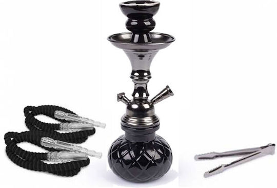 Narghilea Shisha Md All Black Single 1 Furtun - 26cm