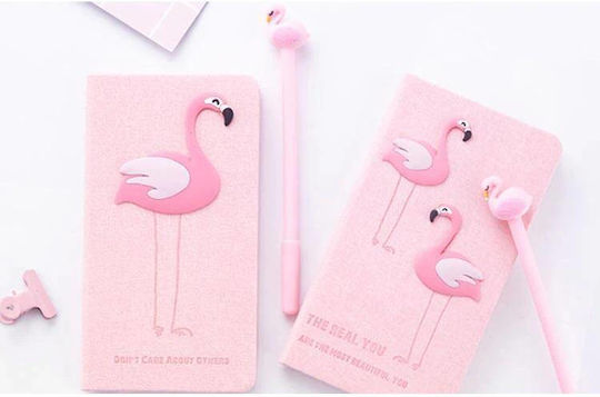Gift Set Kids Flamingo Notebook Faux Leather Finish + Flamingo Pen