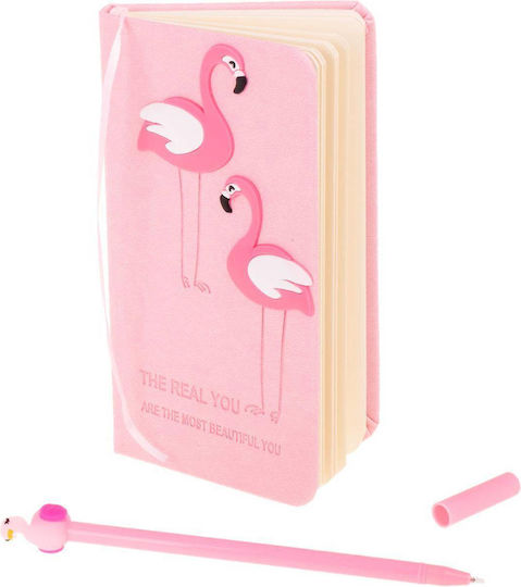 Gift Set Kids Flamingo Notebook Faux Leather Finish + Flamingo Pen