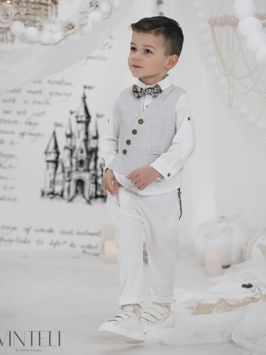 Vinteli Baptism Suit with Vest for Boys Gray