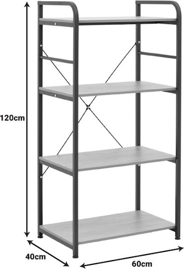 Pakketo Depo Επιδαπέδια Ραφιέρα Μπάνιου Μεταλλική 60x40x120cm Λευκή