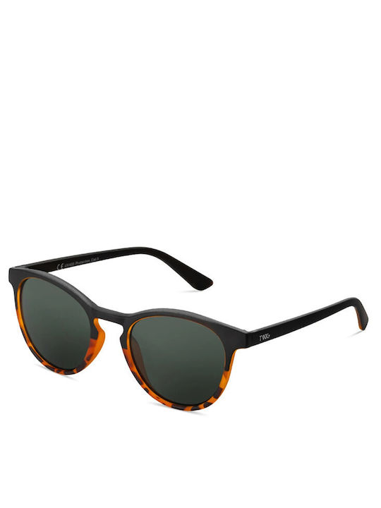 Twig Unisex Sunglasses with Brown Tartaruga Plastic Frame and Green Lens PSR02