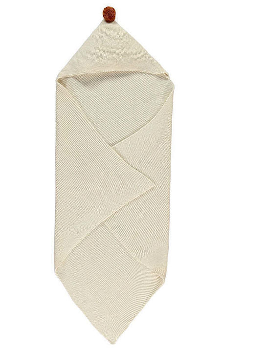 Nobodinoz Baby Hooded Bath Towel with Hood So Natural Natural 65x65cm
